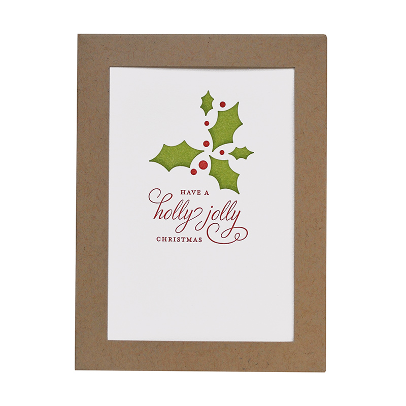 Letterpress Holiday Cards | Holly Jolly Set