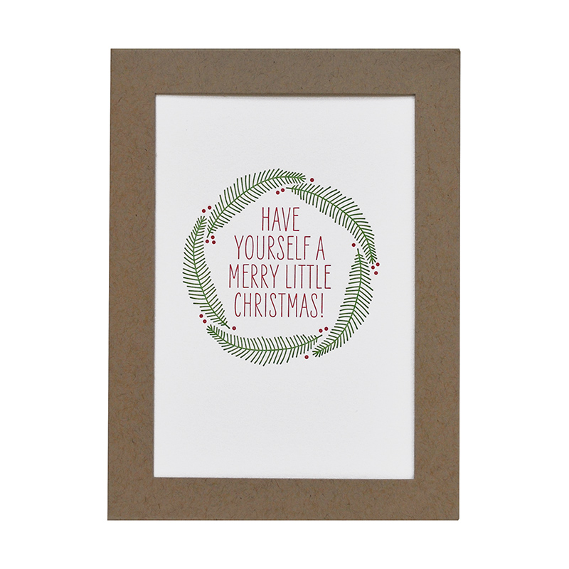 Letterpress Holiday Cards | Merry Wreath Set