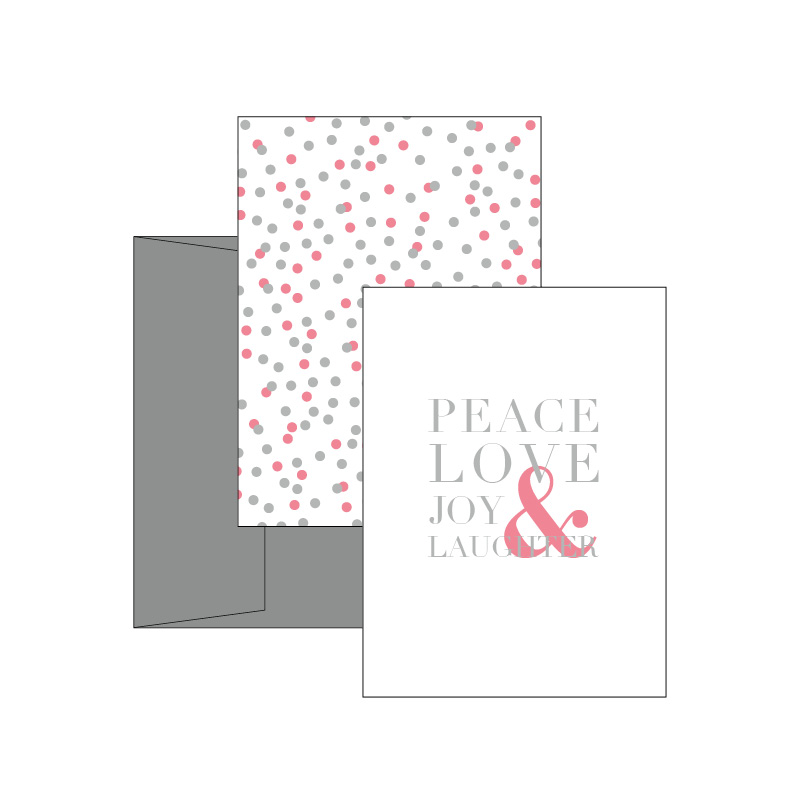 Letterpress Holiday Cards | Peace Love Single Card