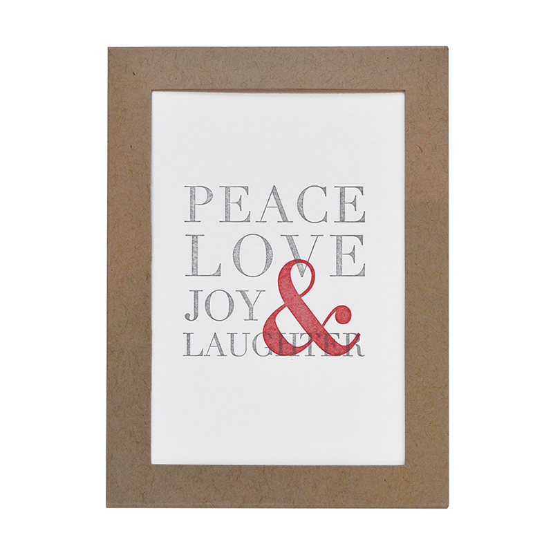 Letterpress Holiday Cards | Peace Love Set