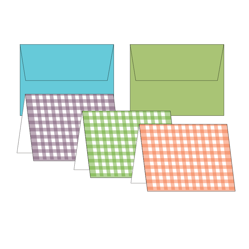 Everyday Boxed Notecards | Gingham Folded Notes