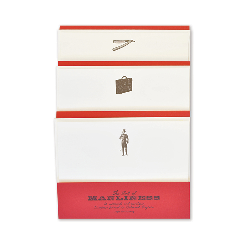 The Art of Manliness Stationery | man, briefcase, straight razor