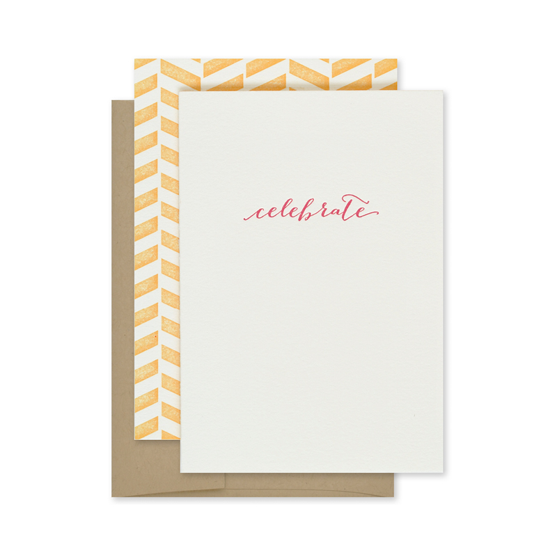Letterpress Greeting Cards | Celebrate Herringbone Set