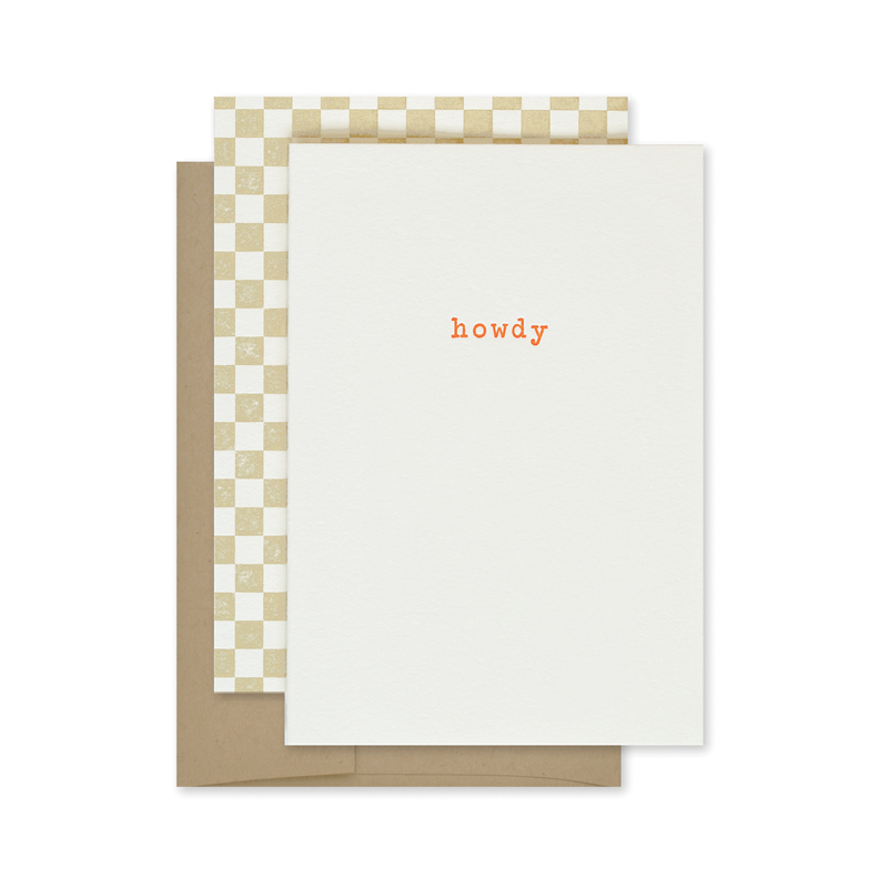 Letterpress Greeting Cards | Howdy Checker Set