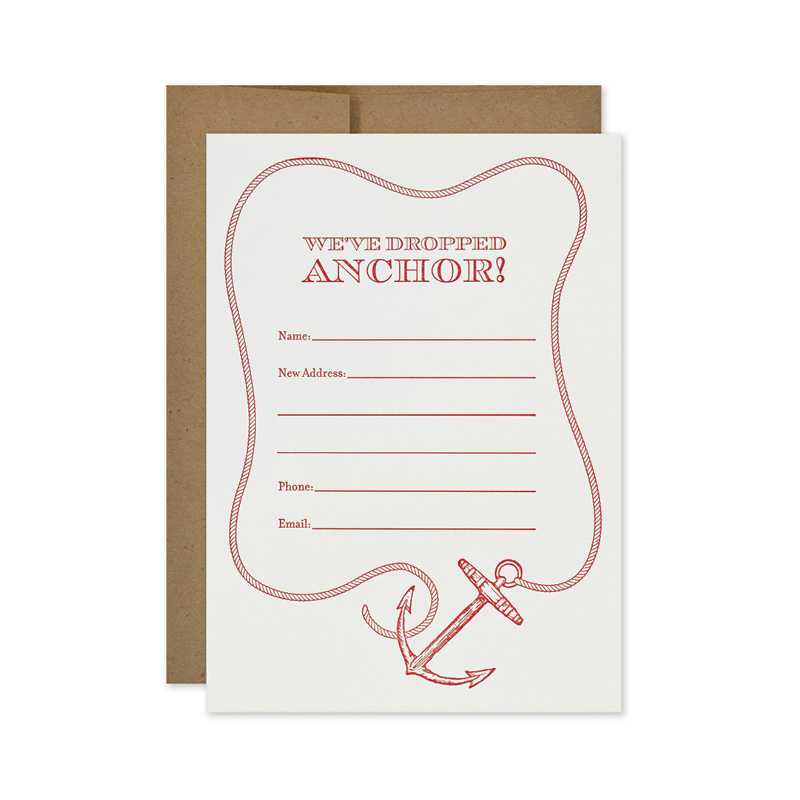 Letterpress Moving Announcement Fill-Ins | Anchor