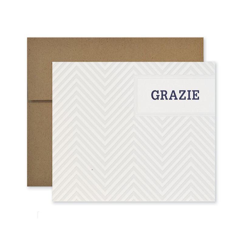 Letterpress Stationery | Grazie Folded Note
