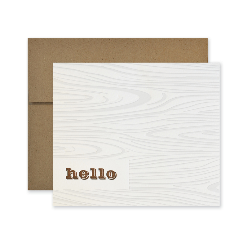 Letterpress Stationery | Hello Folded Note