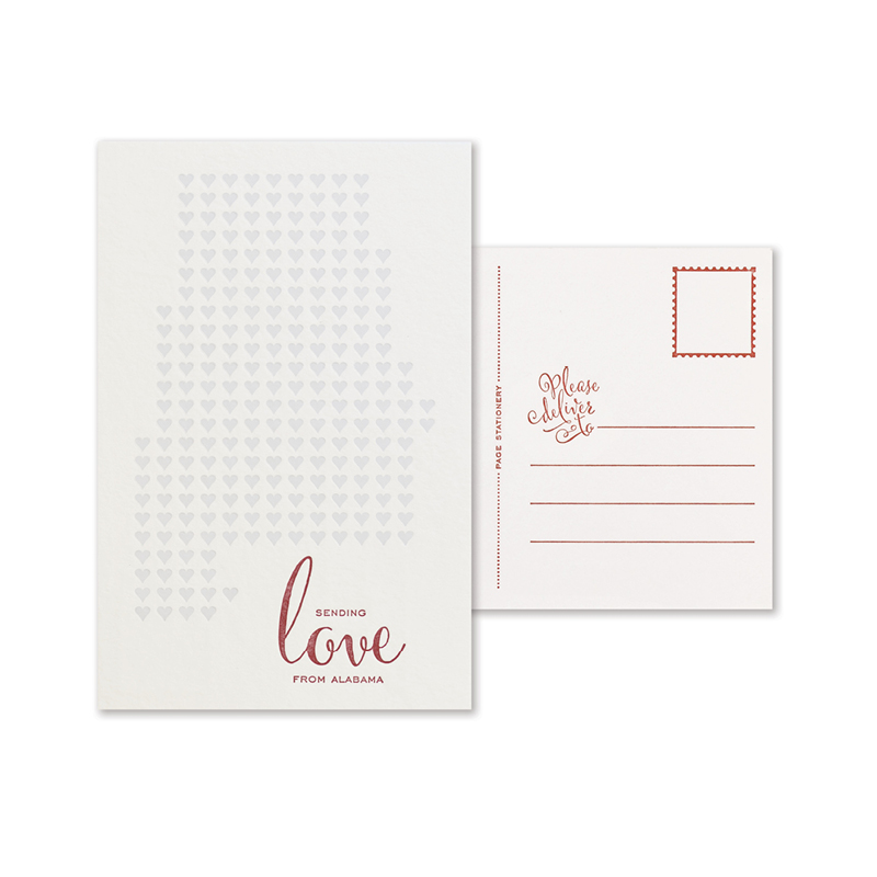 Sending Love Postcard | Alabama Set