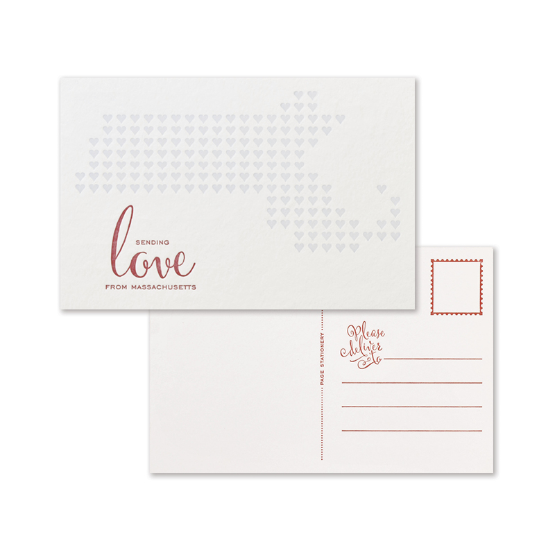 Sending Love Postcard | Massachusetts