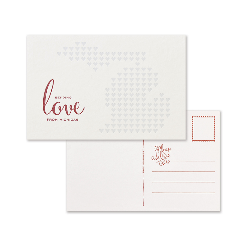 Sending Love Postcard | Michigan Set