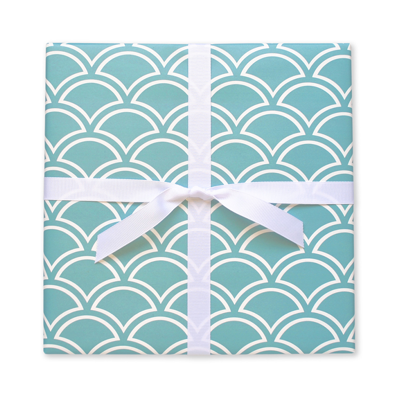 Pattern Gift Wrap | Aqua Scallops