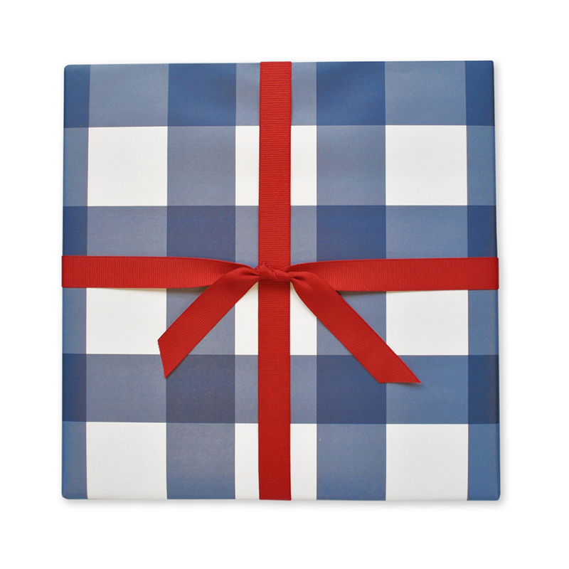 Pattern Gift Wrap | Navy Gingham